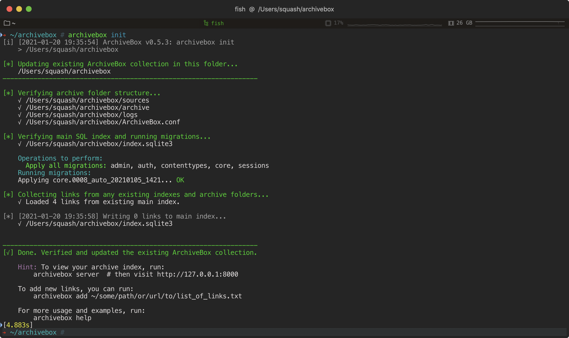 cli init screenshot