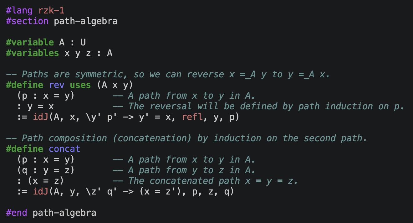 Rendering rzk code in the command line (demo).