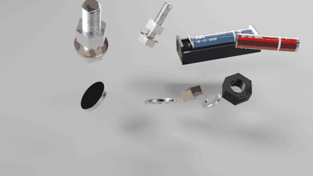 Assemblies and parts dropped on the floor in Blender
