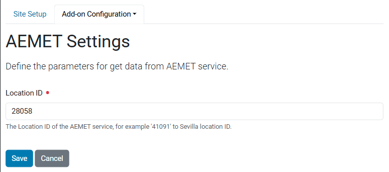 AEMET Settings