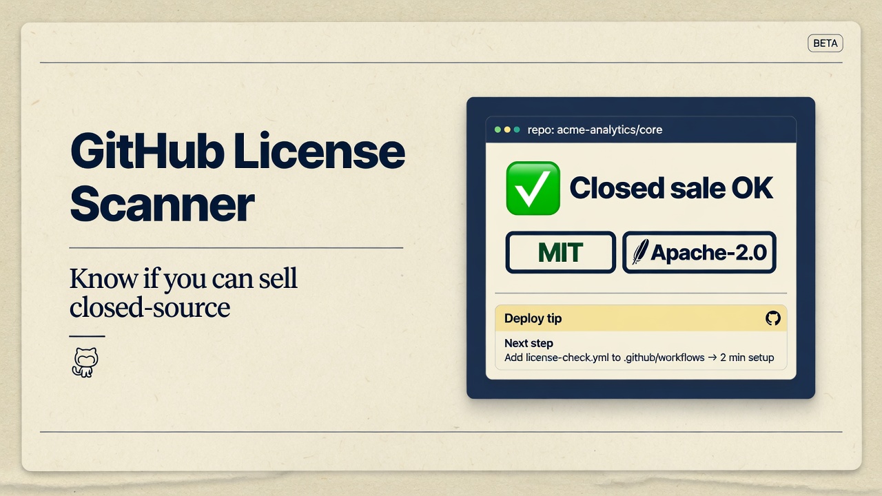GitHub License Scanner hero banner