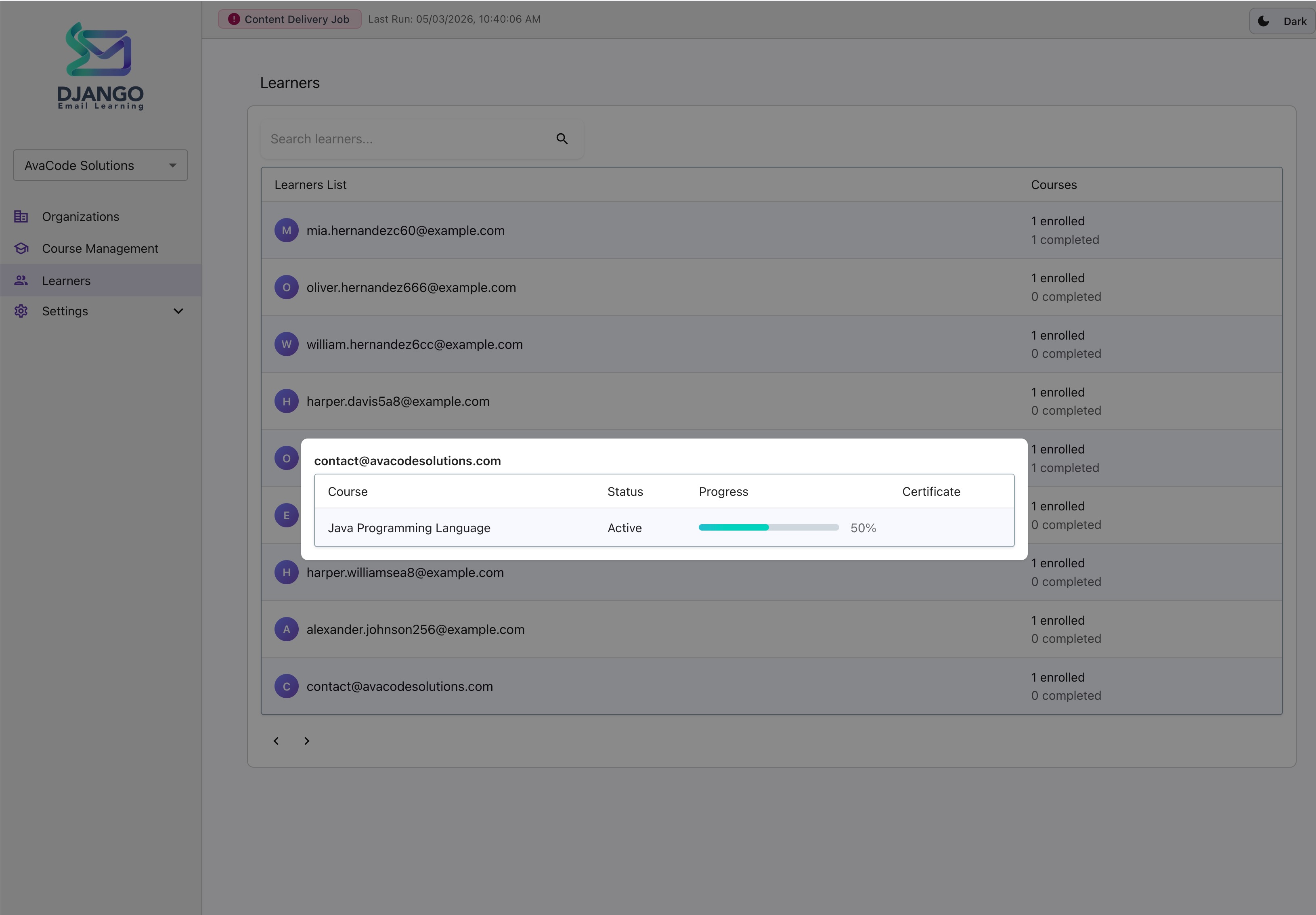Learner Progress