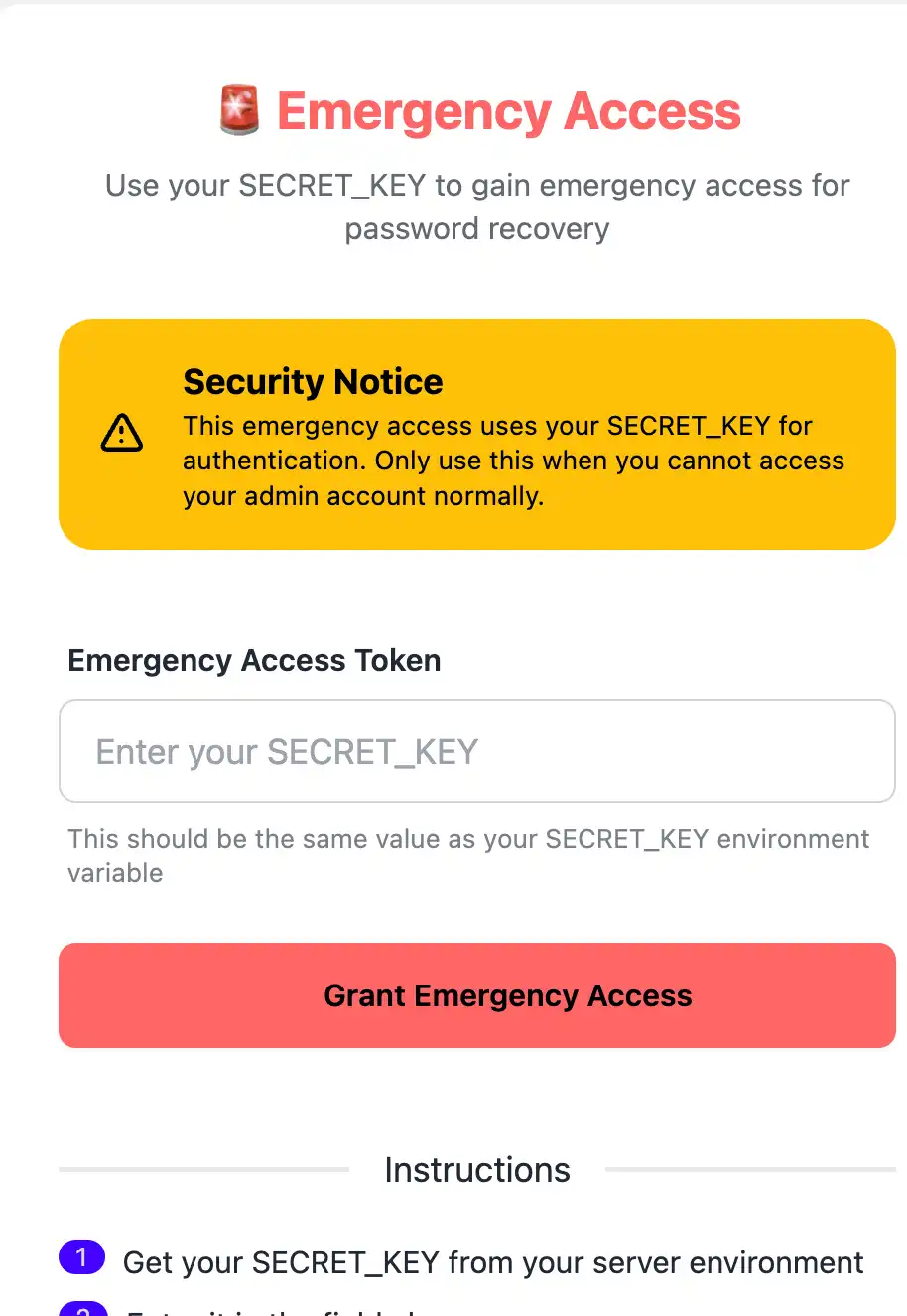 emergency login