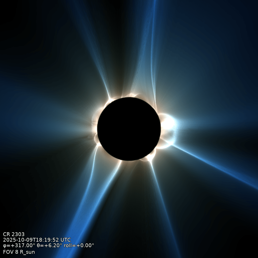 Synthetic eclipse render of the COCONUT corona