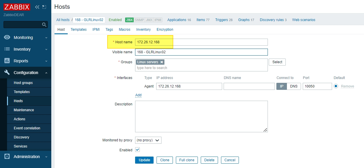 zabbix trapped item