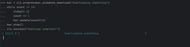 progressbar_animated_download look in the console