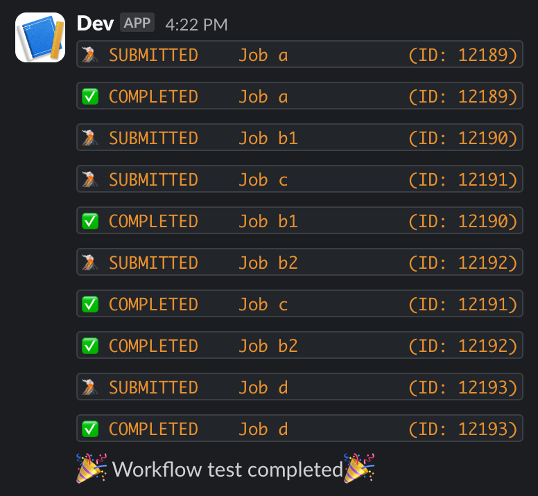 Slack notification
