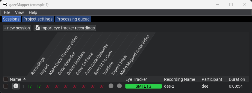 Recording imported