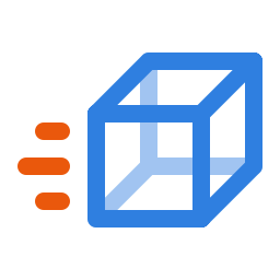 napari-TurboBox logo: a see-through 3D box with three speed lines