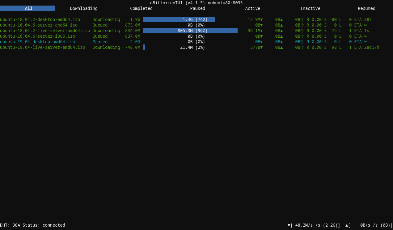 qbittorrentui screenshot 1