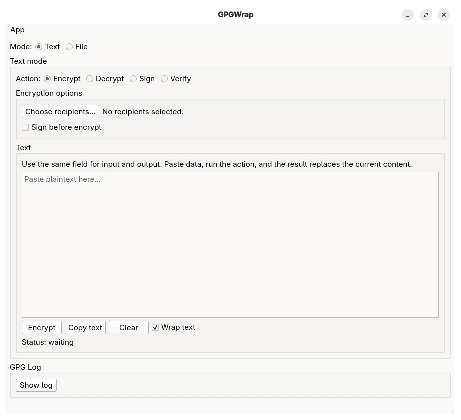 GPGWrap screenshot