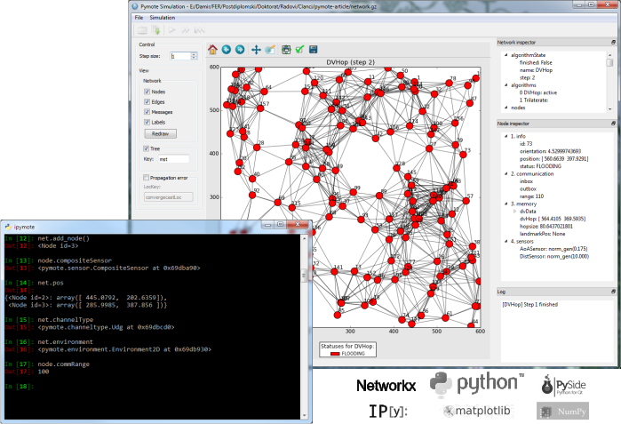 PyDistSim console and gui