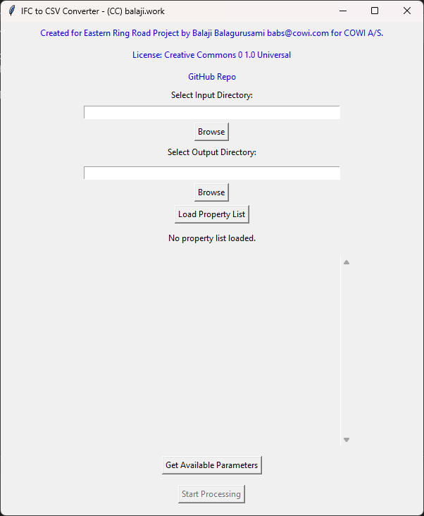IFC to CSV Converter GUI