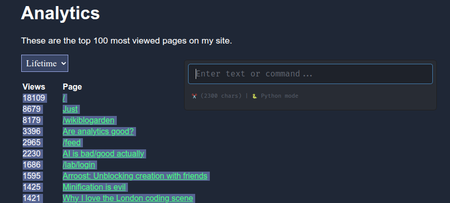 Screenshot of the F7 window appearing on todepond website