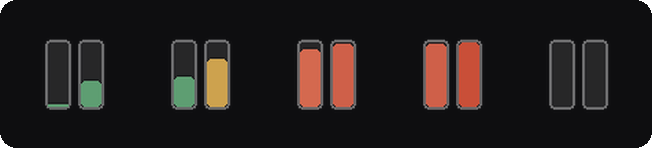 Tray icon at various usage levels