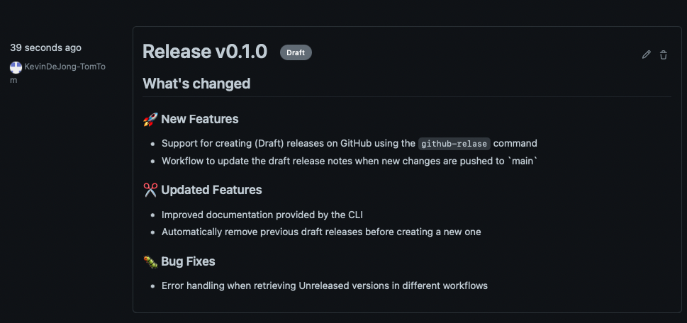 Draft Release Example