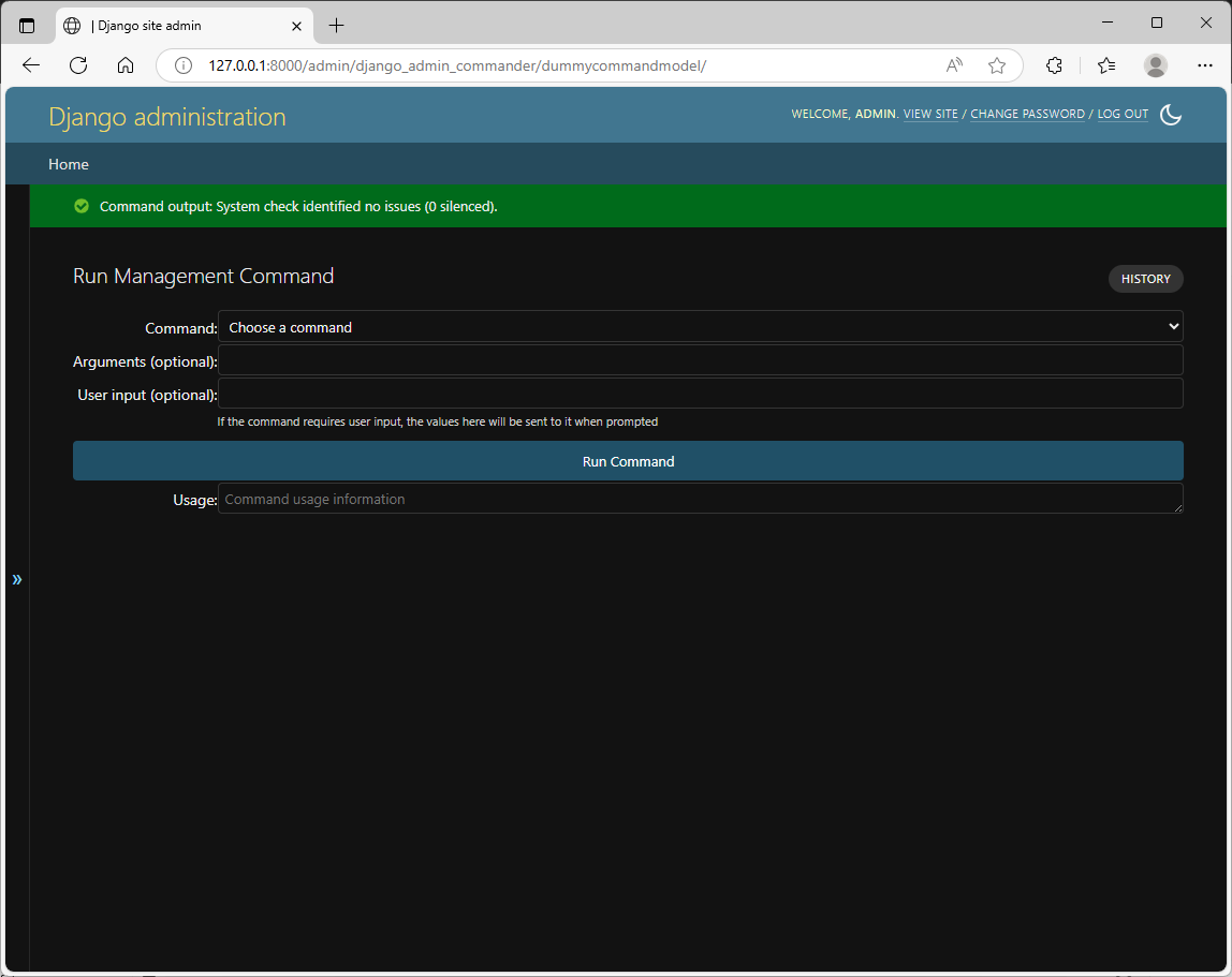 command output