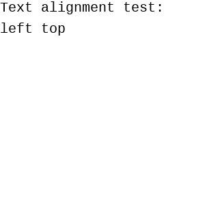 Horizontal alignment: left; Vertical alignment: top