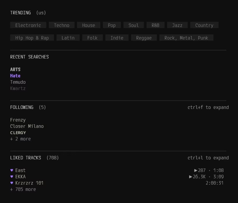 Soundcloud homepage