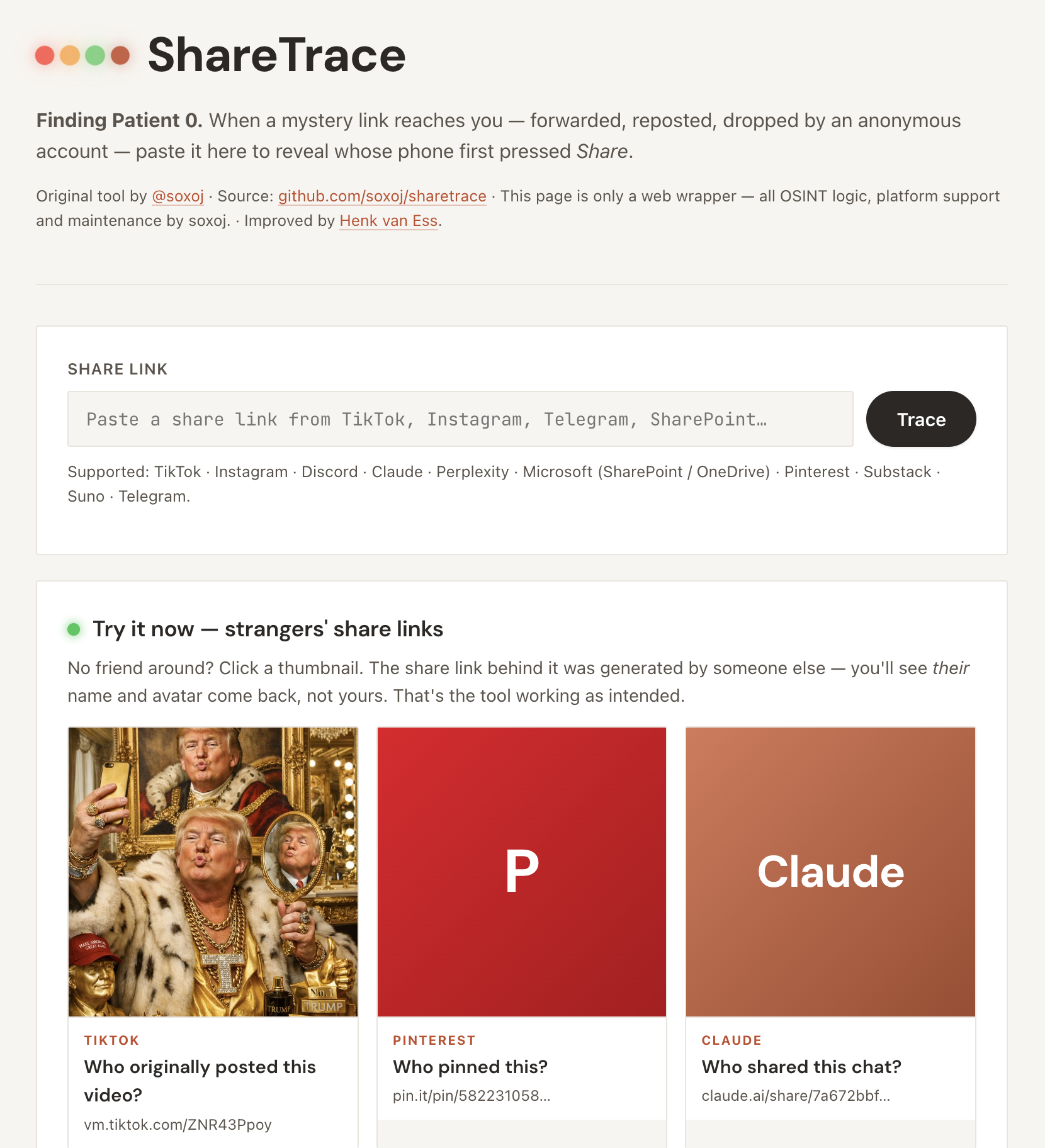 Screenshot of share.whopostedwhat.com