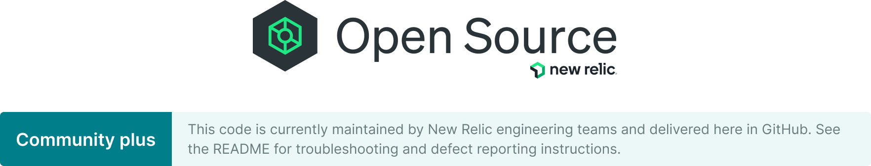 New Relic Open Source community project banner.