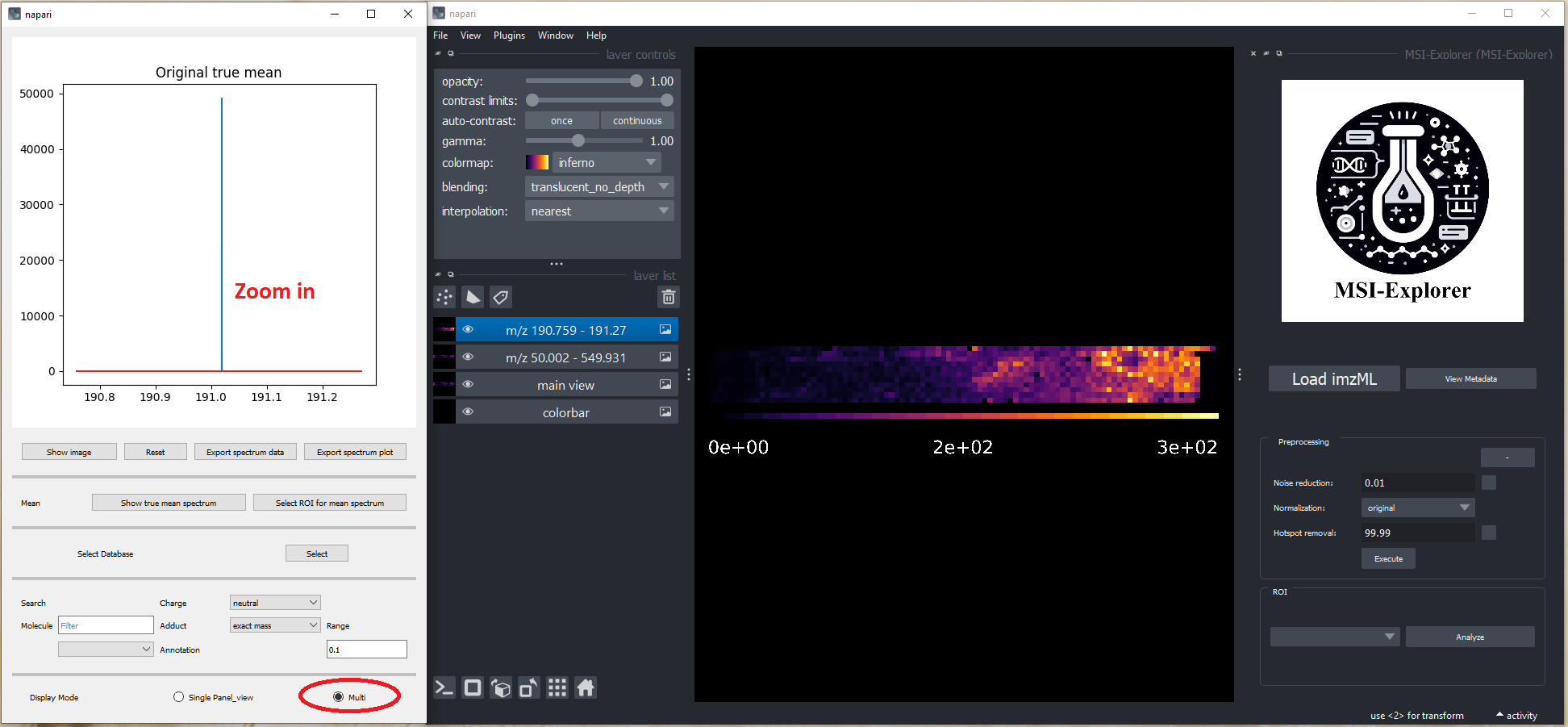 Calculating mean spectrum specific mz_v1