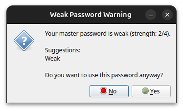 Weak Password Warning