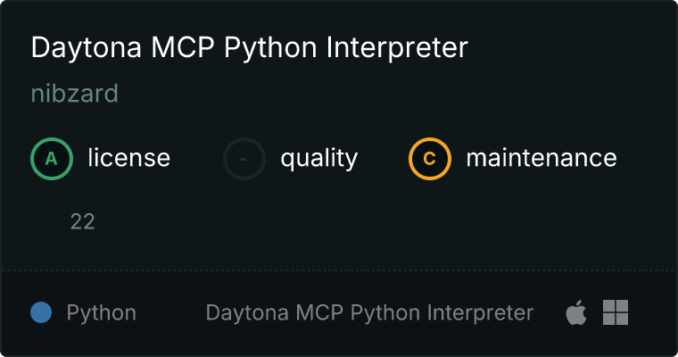 Daytona Python Interpreter MCP server