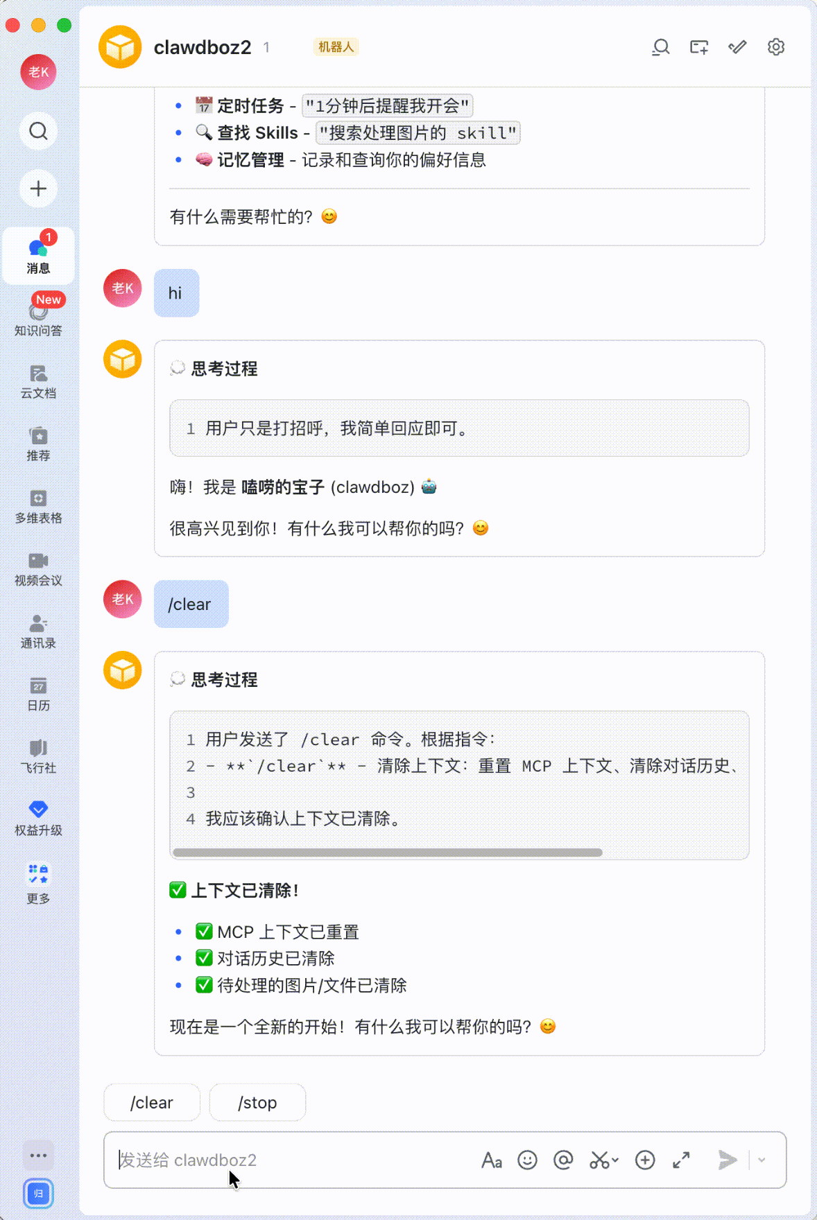Bot 对话演示