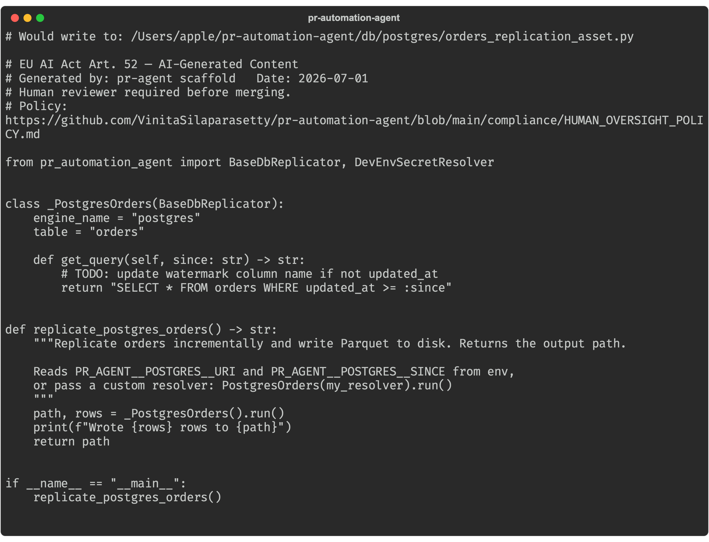 scaffold db output