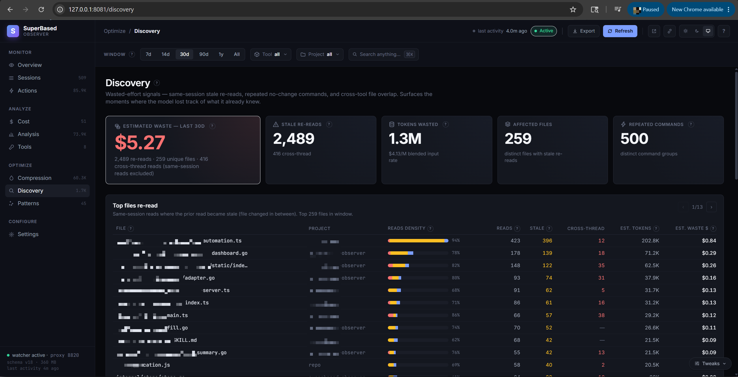 Discovery tab