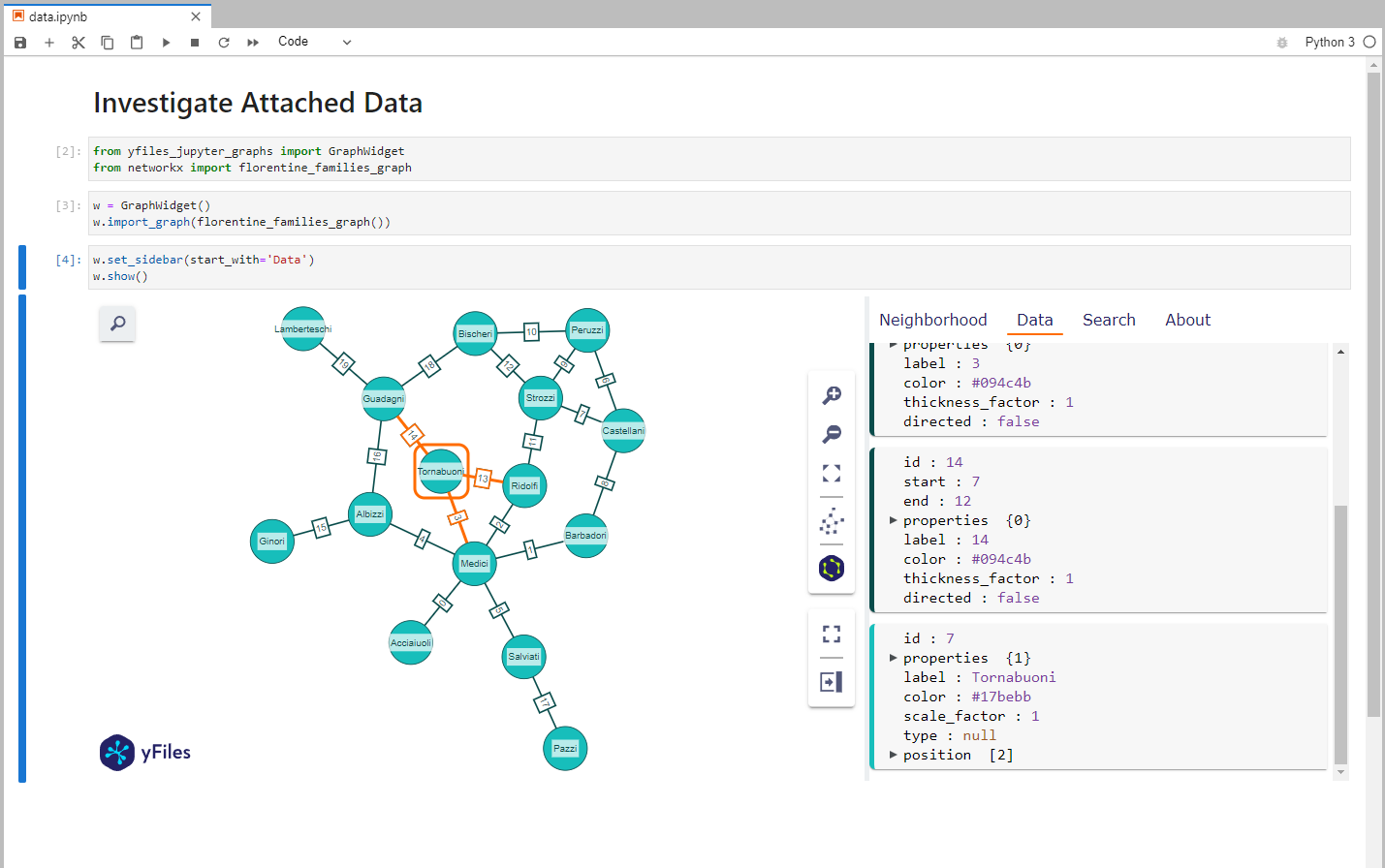 data sidebar