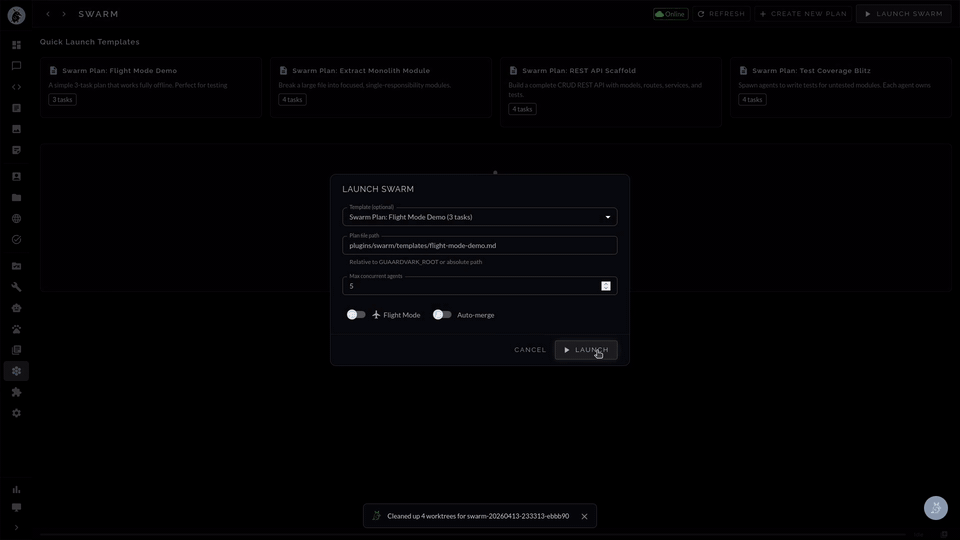Agent Swarm — parallel Claude Code agents across isolated git worktrees