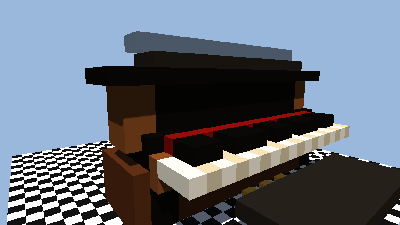 Voxel piano angled view