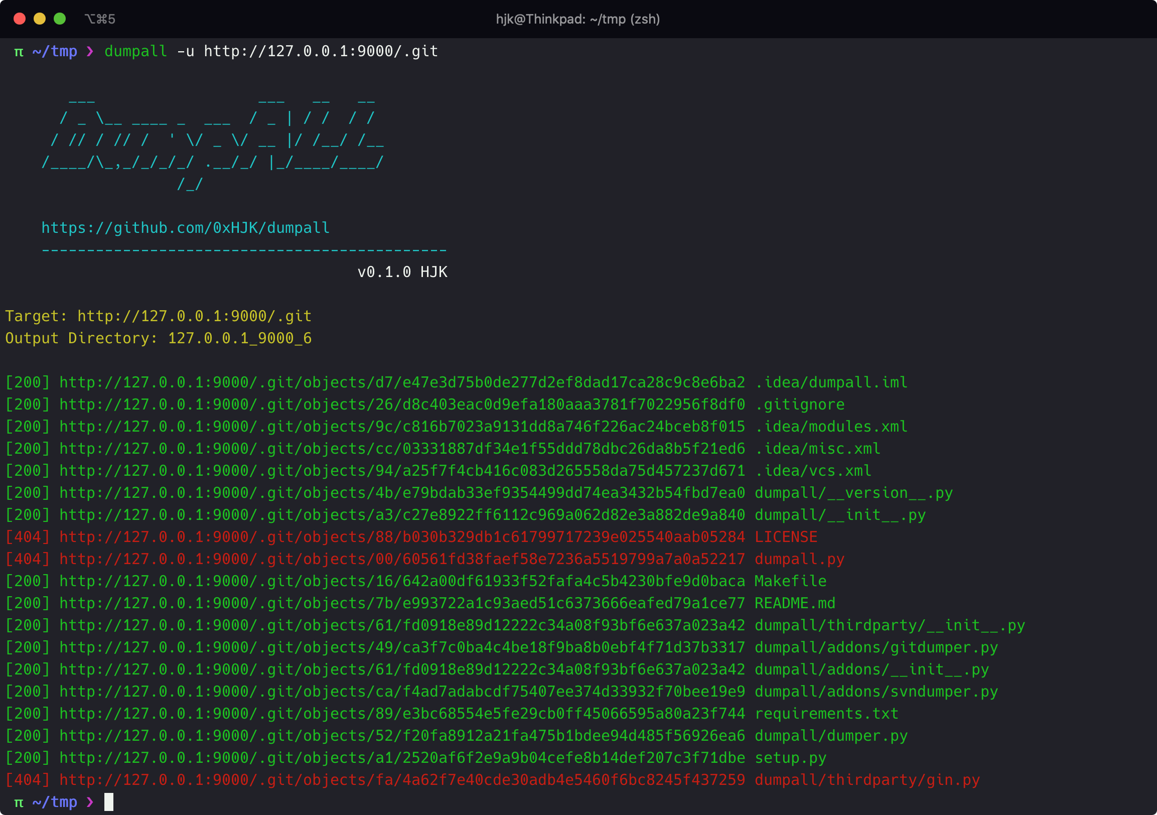 0xHJK dumpall gitdumper
