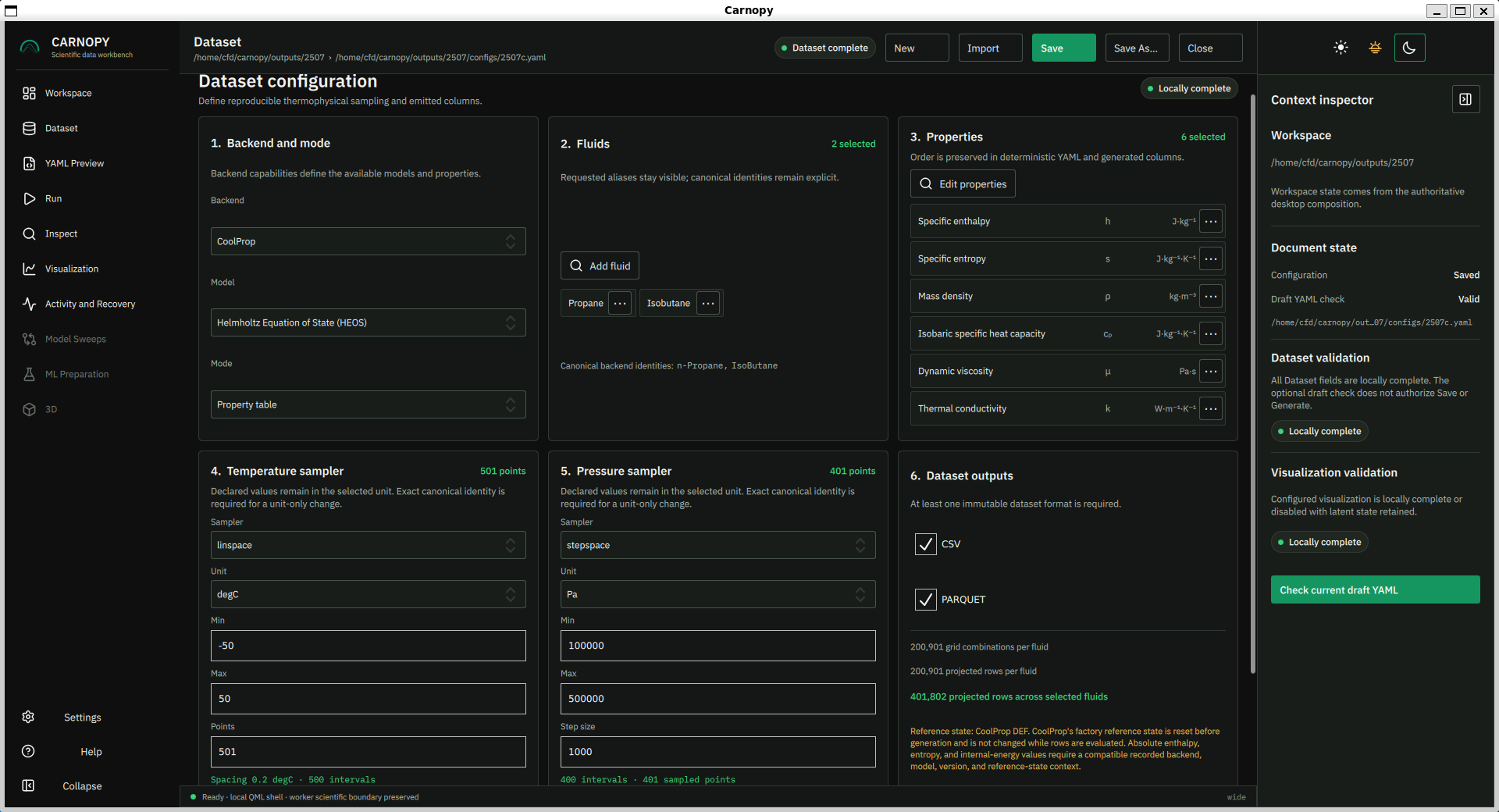 Carnopy QML Dataset workbench
