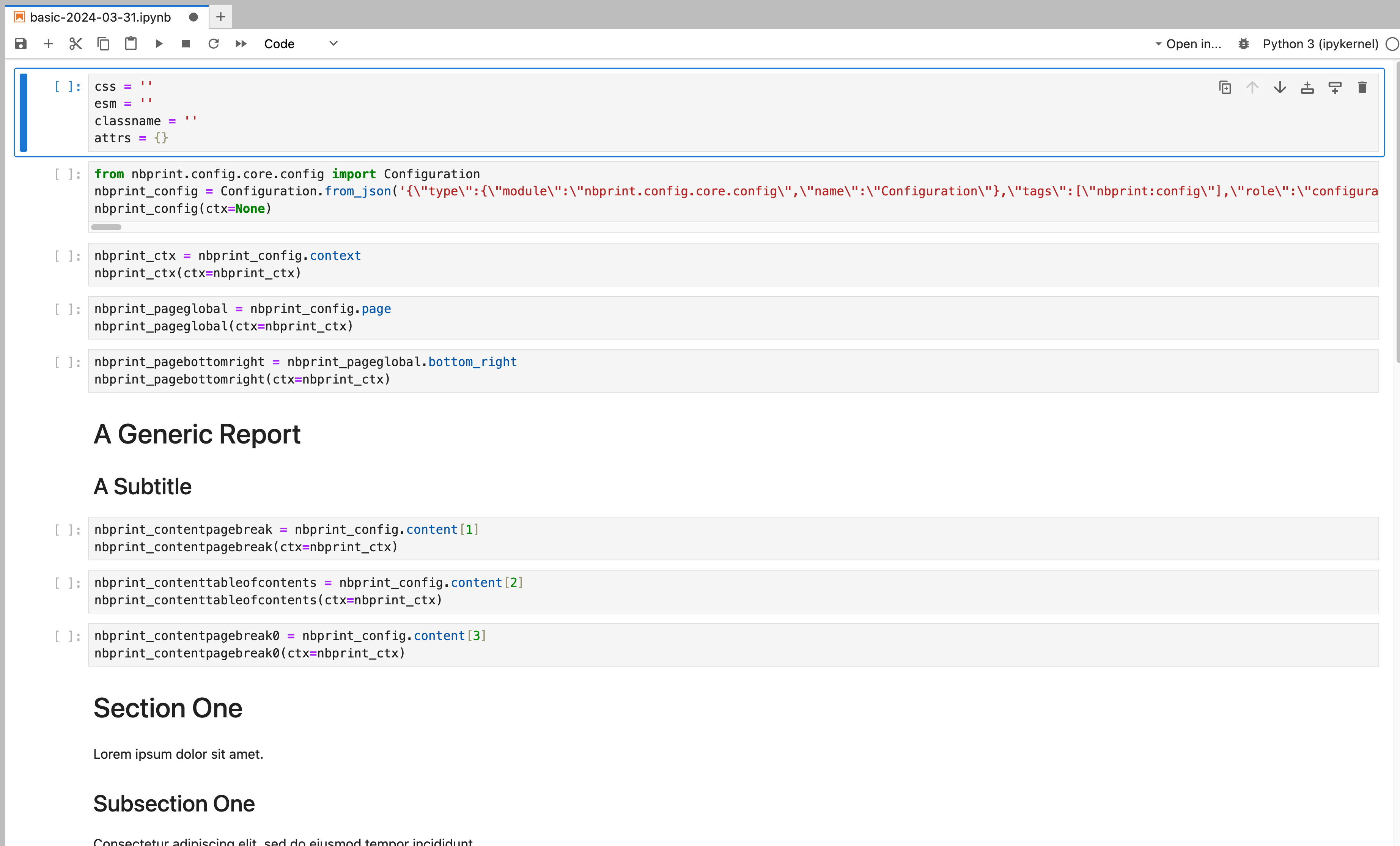 example notebook output