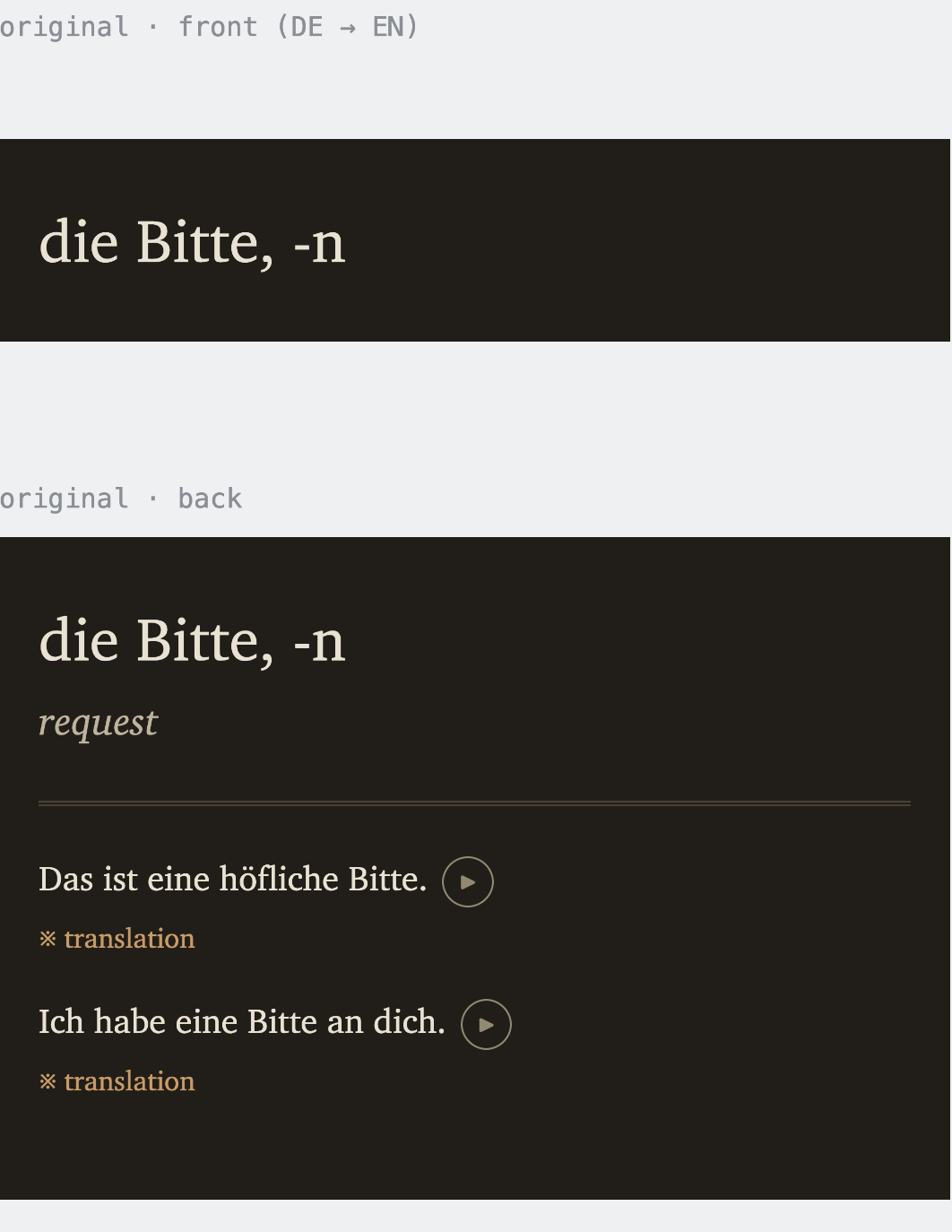 card example