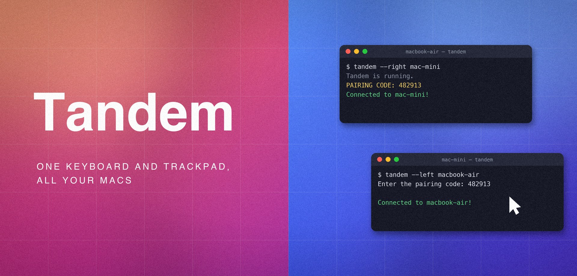Tandem - one keyboard and trackpad, all your Macs
