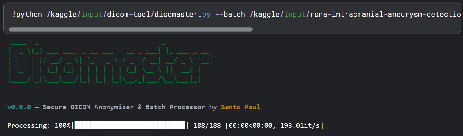 The screenshot above shows Dicomaster processing ~200 files in seconds, thanks to its optimized batch engine and threaded design.