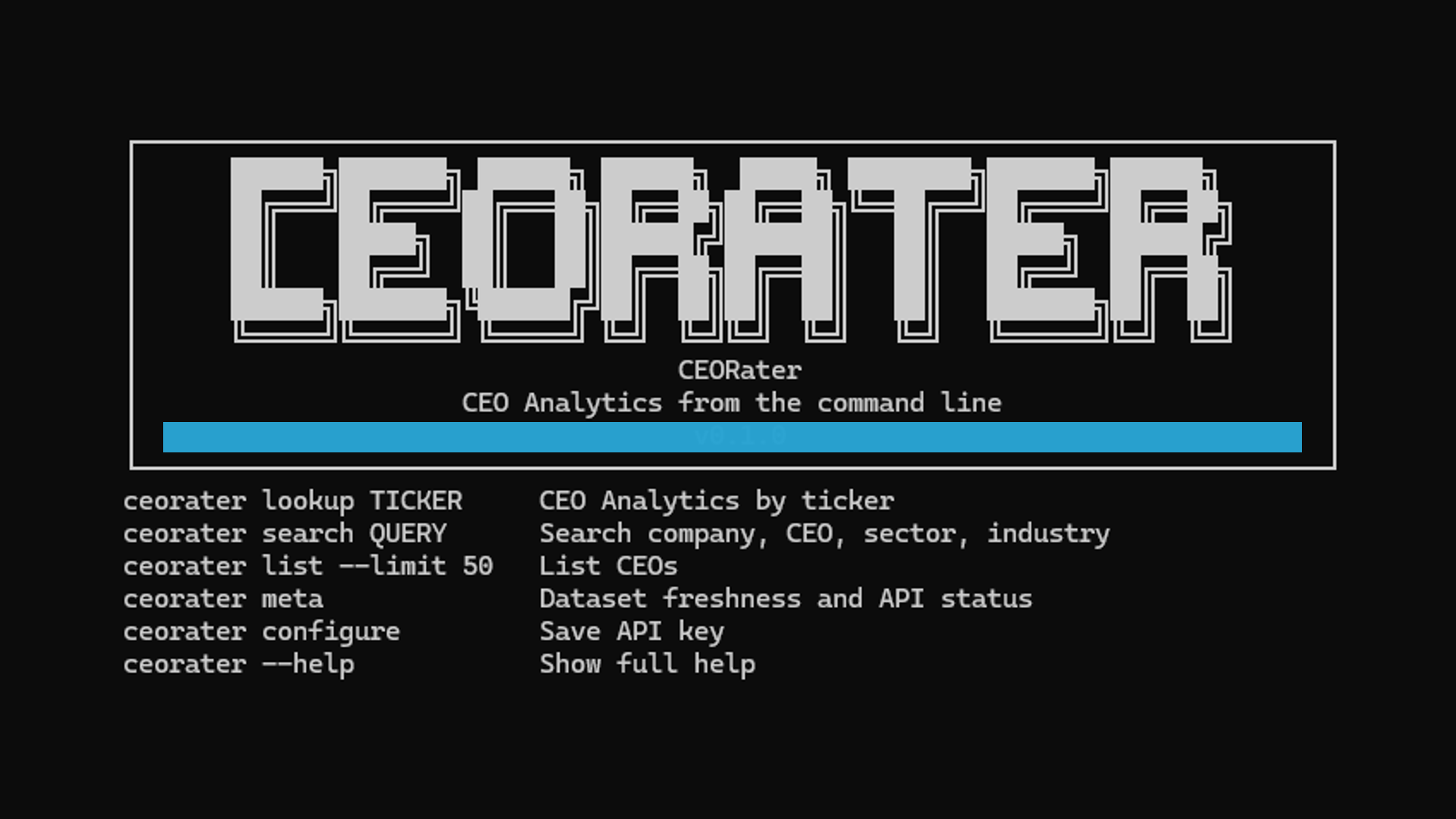 CEORater CLI homepage