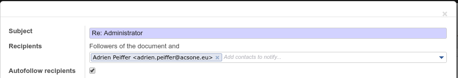 autofollow recipients checkbox