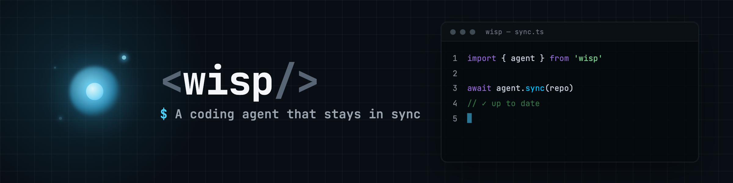 Wisp — A Python coding agent that stays in sync.
