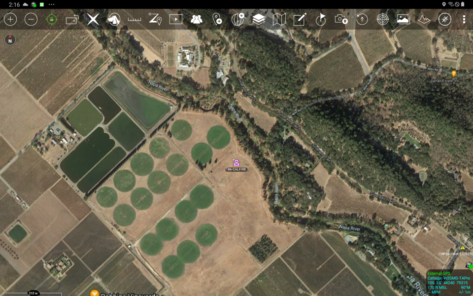 Screenshot of ADS-B PLI in ATAK.