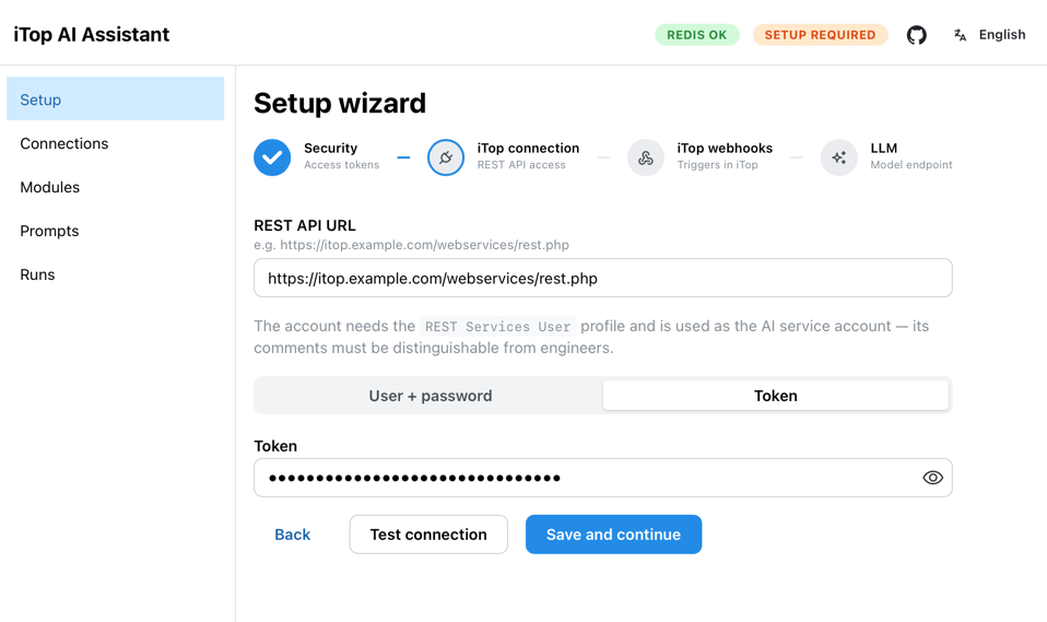 The setup wizard