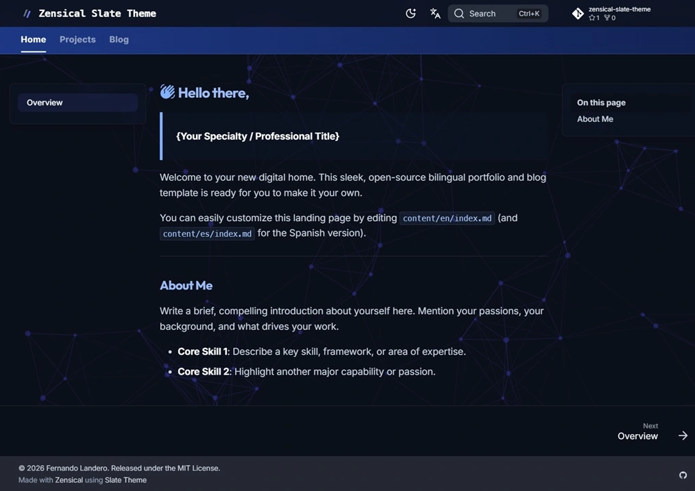 zensical-slate-theme Live Preview