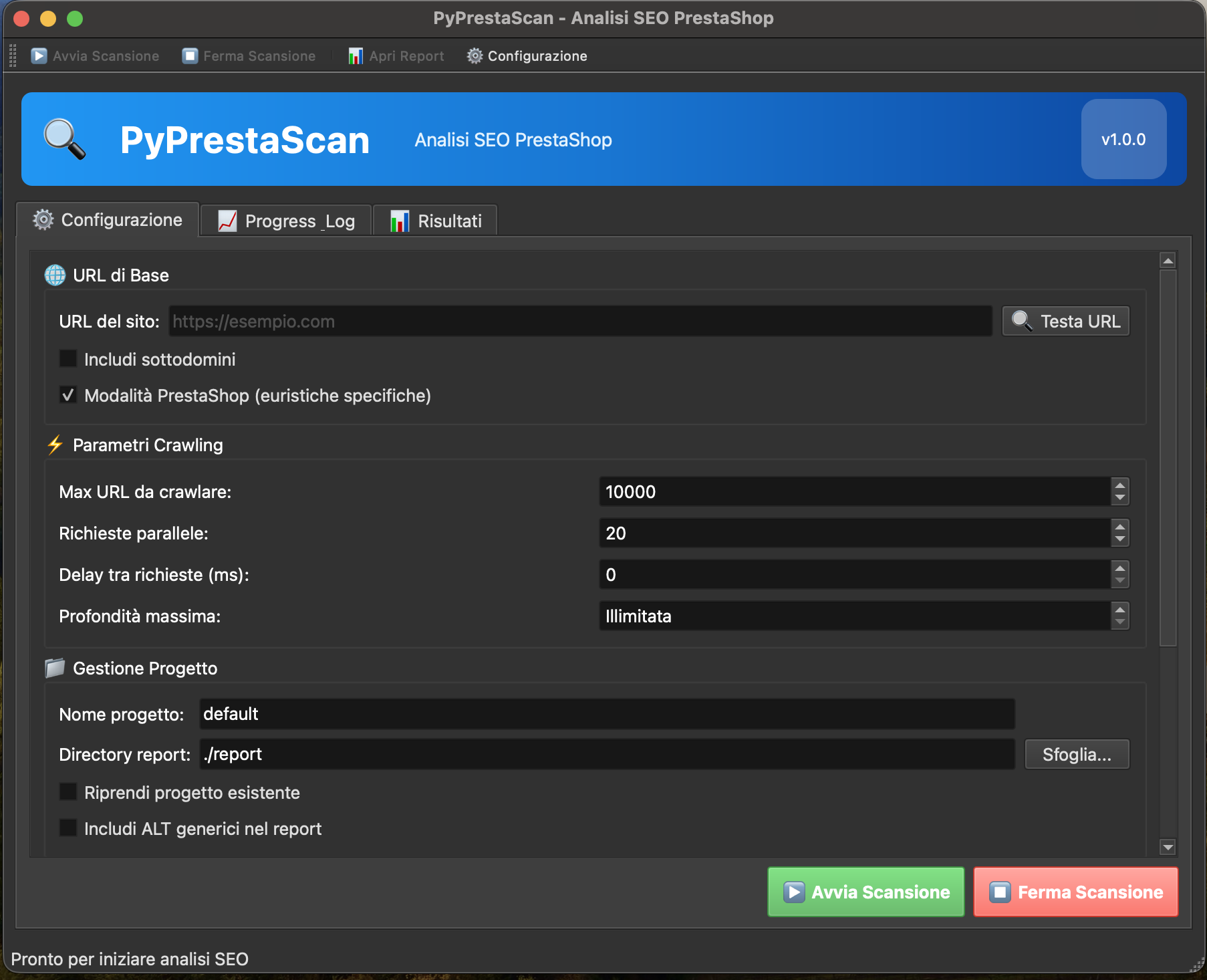 PyPrestaScan Screenshot