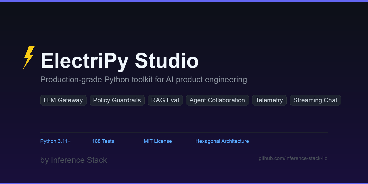ElectriPy Studio — The Python substrate for observable agent engineering