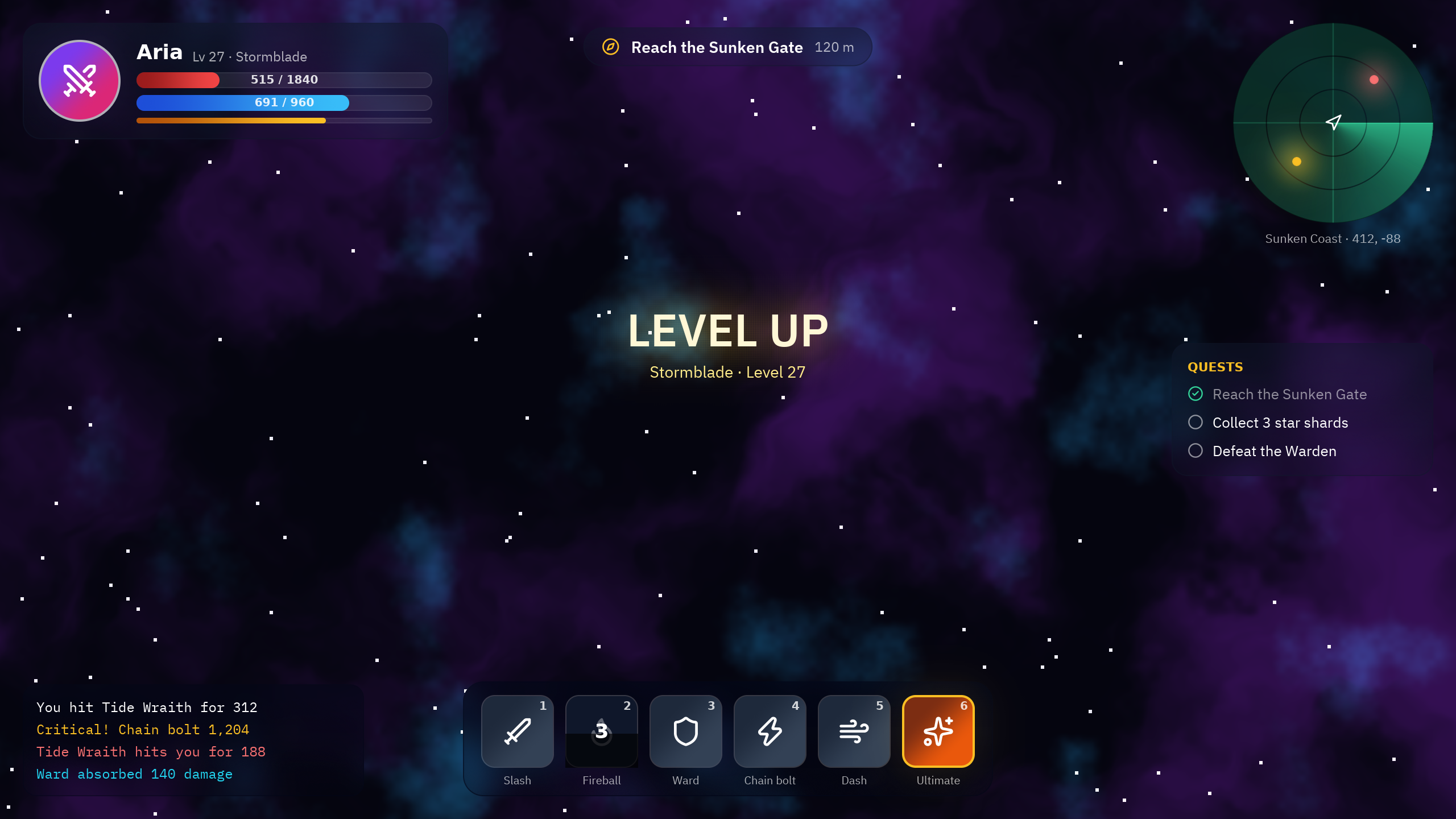 HUD de un juego hecho con Pyzed