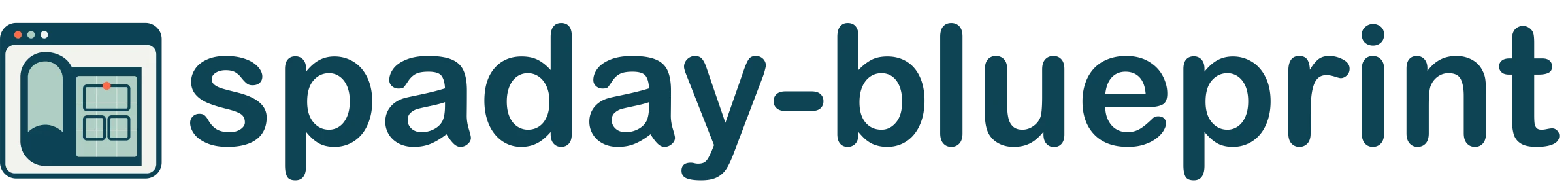 spaday-blueprint logo, a component blueprint inside a browser window